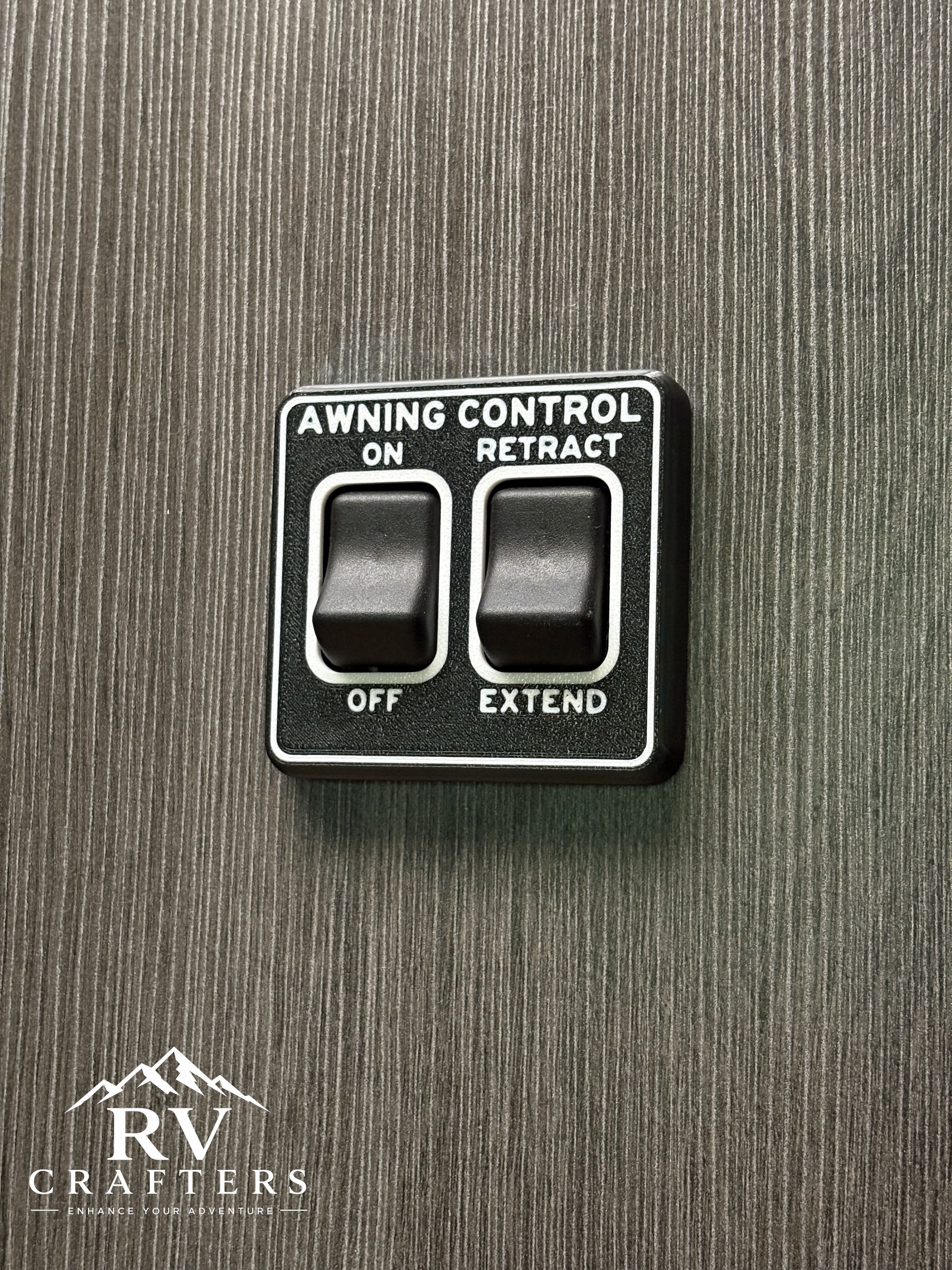 Clean Switch Awning Control: On/Off and Extend/Retract - Double Switch Plate