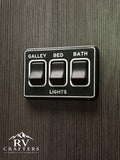 Clean Switch Lights: Center/Bath/Bed - Triple Switch Plate