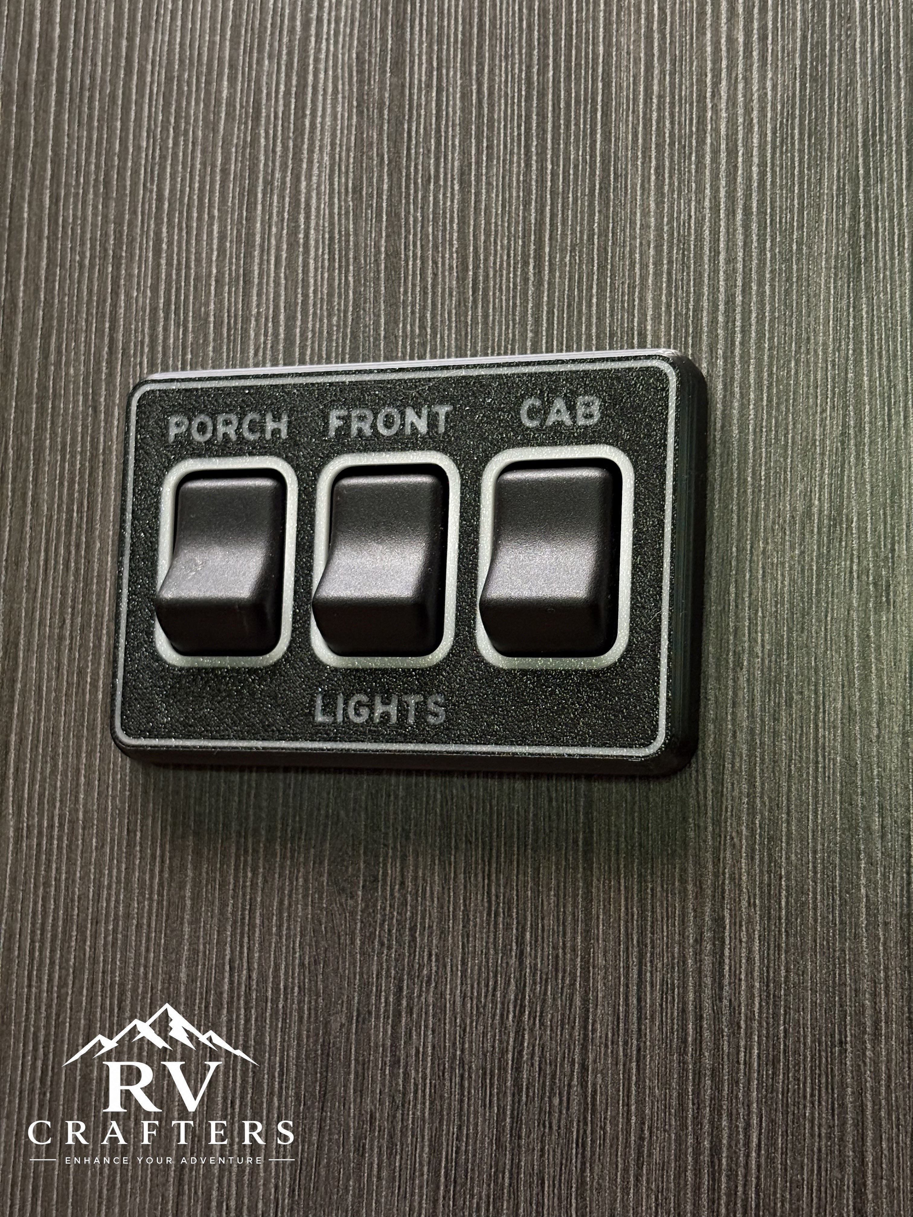 Clean Switch Lights: Porch/Front/Cab - Triple Switch Plate