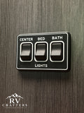 Clean Switch Lights: Center/Bed/Bath - Triple Switch Plate