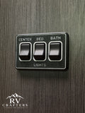 Clean Switch Lights: Center/Bed/Bath - Triple Switch Plate