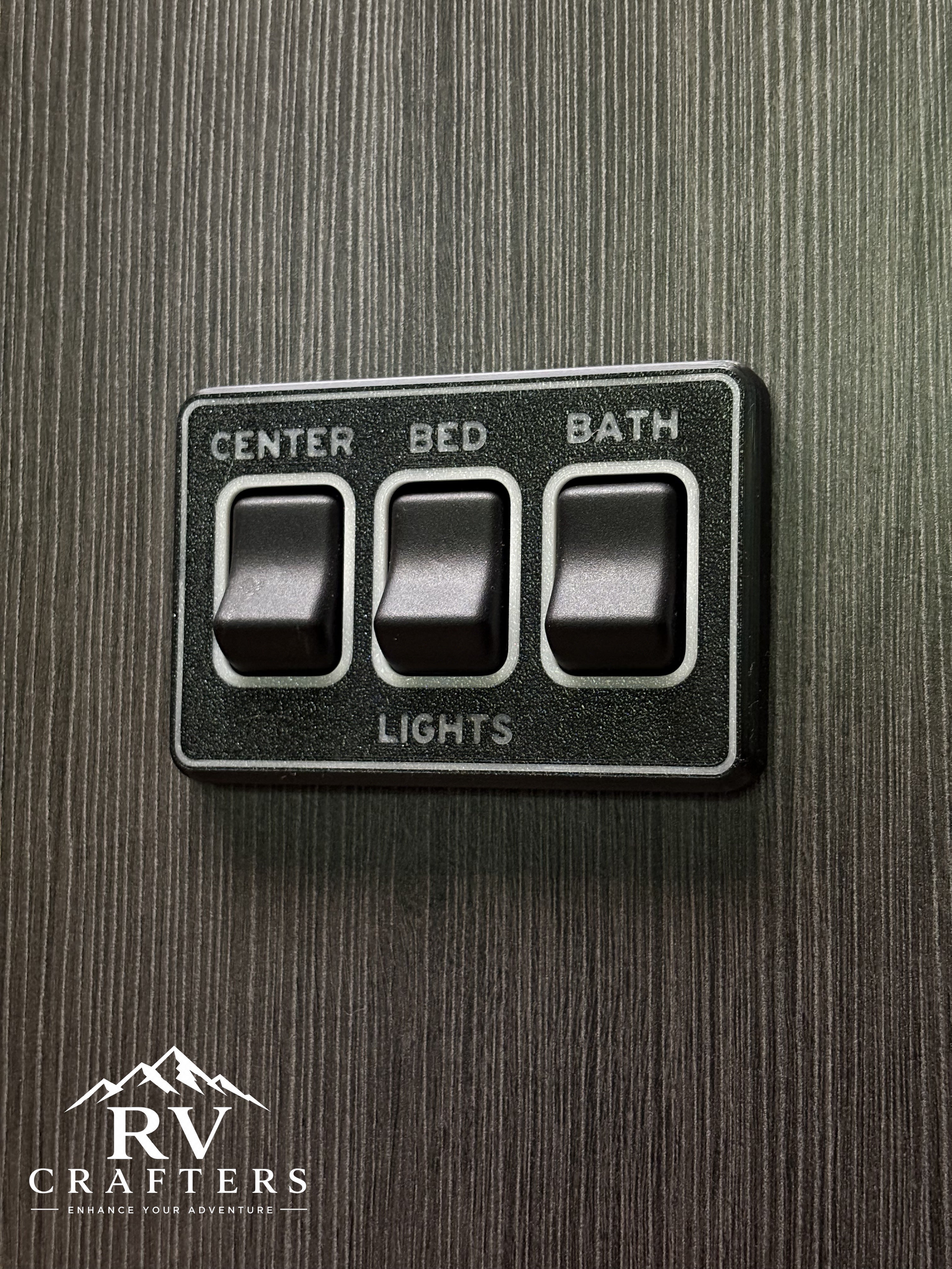 Clean Switch Lights: Center/Bed/Bath - Triple Switch Plate