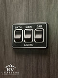 Clean Switch Lights: Bath/Main/Cab - Triple Switch Plate