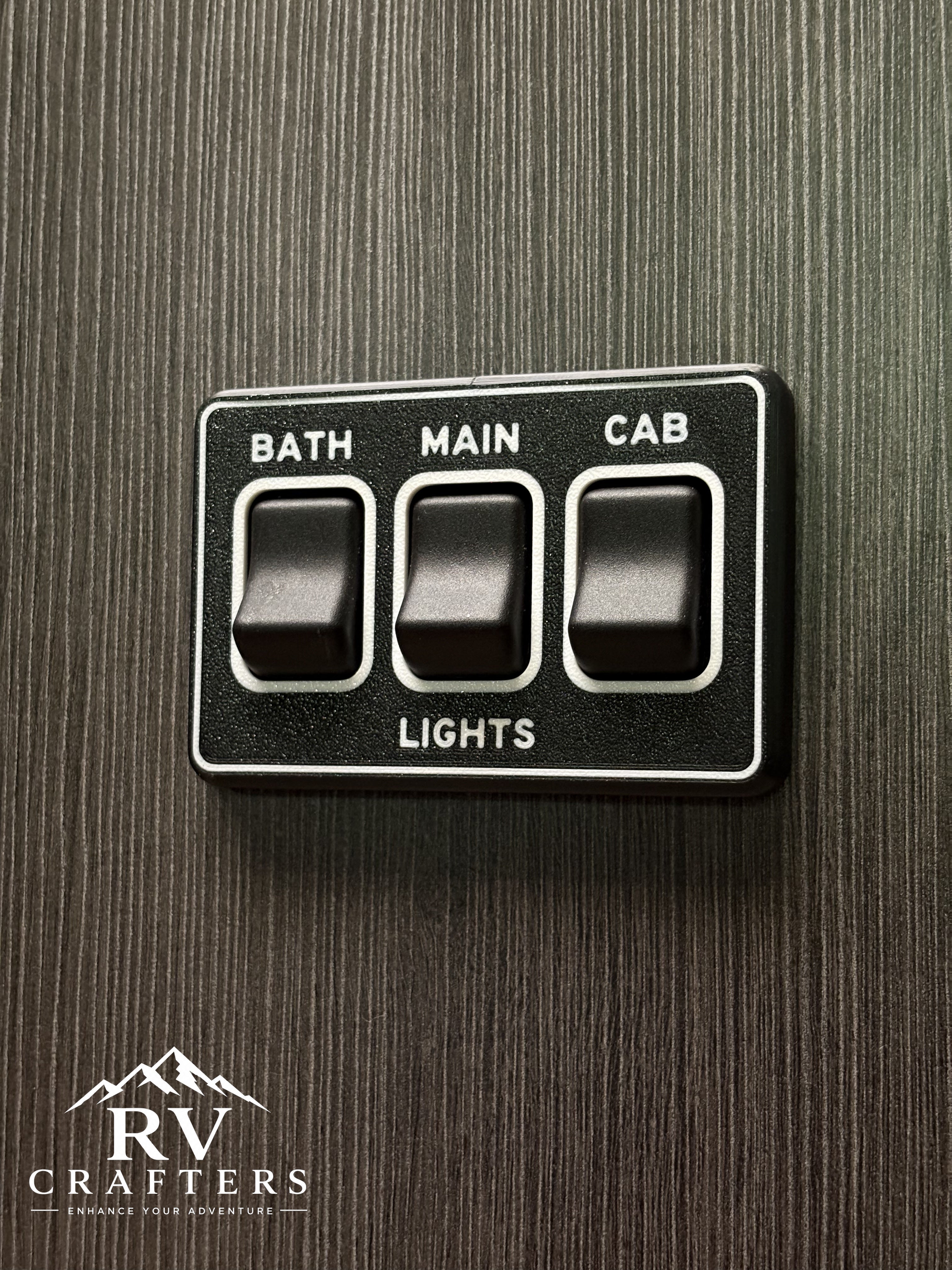 Clean Switch Lights: Bath/Main/Cab - Triple Switch Plate