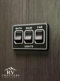 Clean Switch Lights: Bath/Main/Cab - Triple Switch Plate