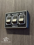 Clean Switch Lights: Bed//Kitchen/Bath - Triple Switch Plate
