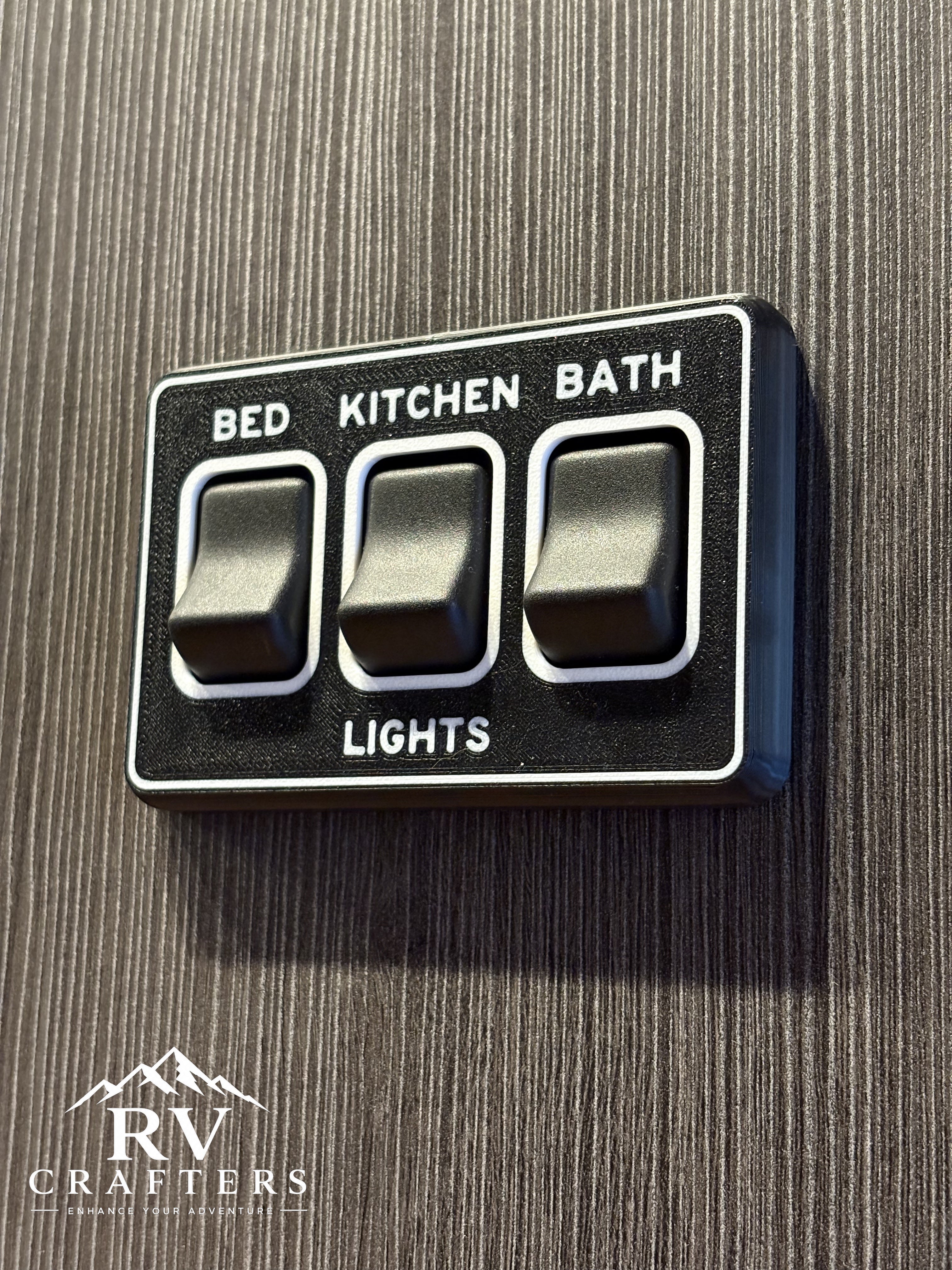 Clean Switch Lights: Bed//Kitchen/Bath - Triple Switch Plate