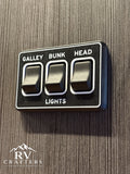 Clean Switch Lights: Galley/Bunk/Head - Triple Switch Plate