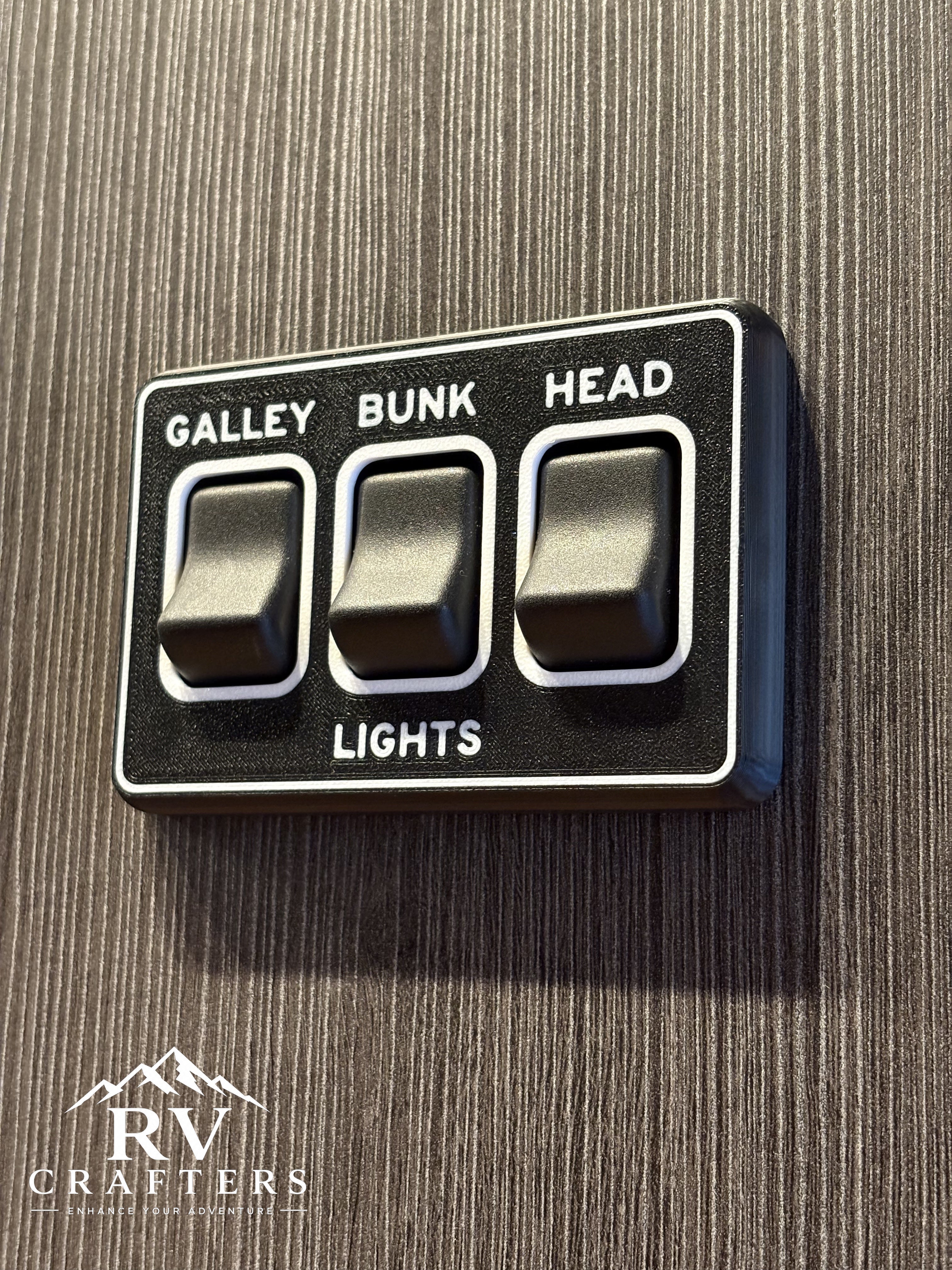Clean Switch Lights: Galley/Bunk/Head - Triple Switch Plate